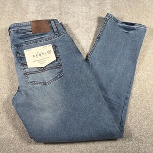 Artful Rebel Mens Jax Slim Fit Blue Jeans 34 X 30 (FITS 35 X 30 Stretch Soft NEW